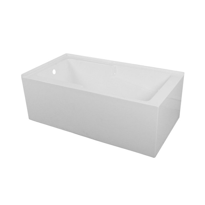 Baignoire d'angle avec drain à gauche Dimensions : 60 × 32 × 22 po 2 parois