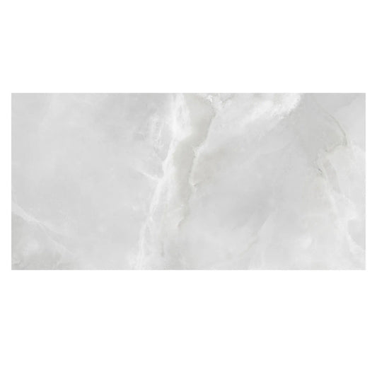 Rectified porcelain Plata Onyx  Polished Tile 12x24 in