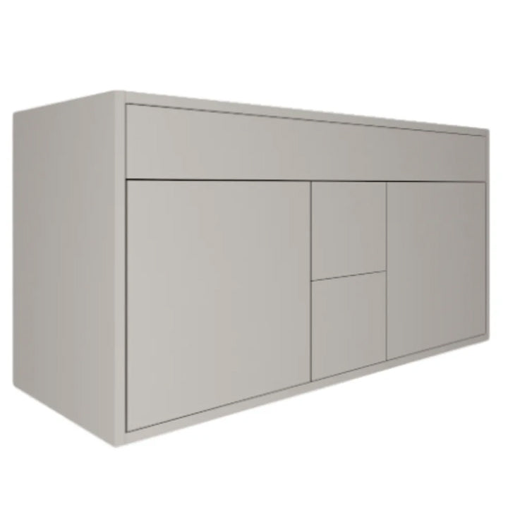 Glossy White Vanity 48 in. Suspended 2 Drawers & 2 Doors with Countertop