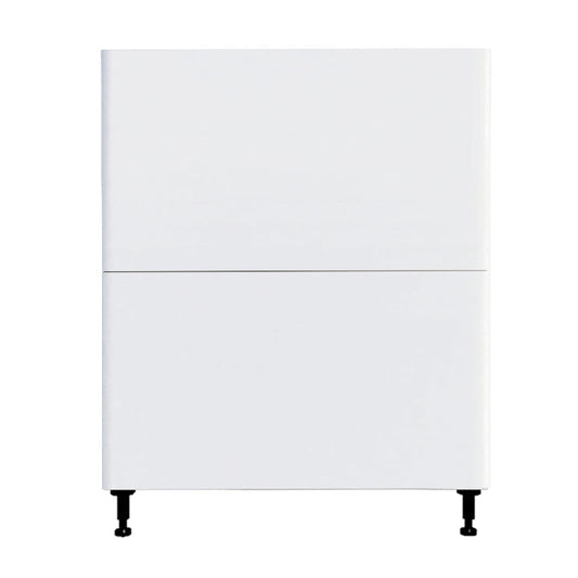 Glossy White Kitchen Base Cabinet 2 Drawers Unit 30 L x 34 3/4 H x 24 P in.