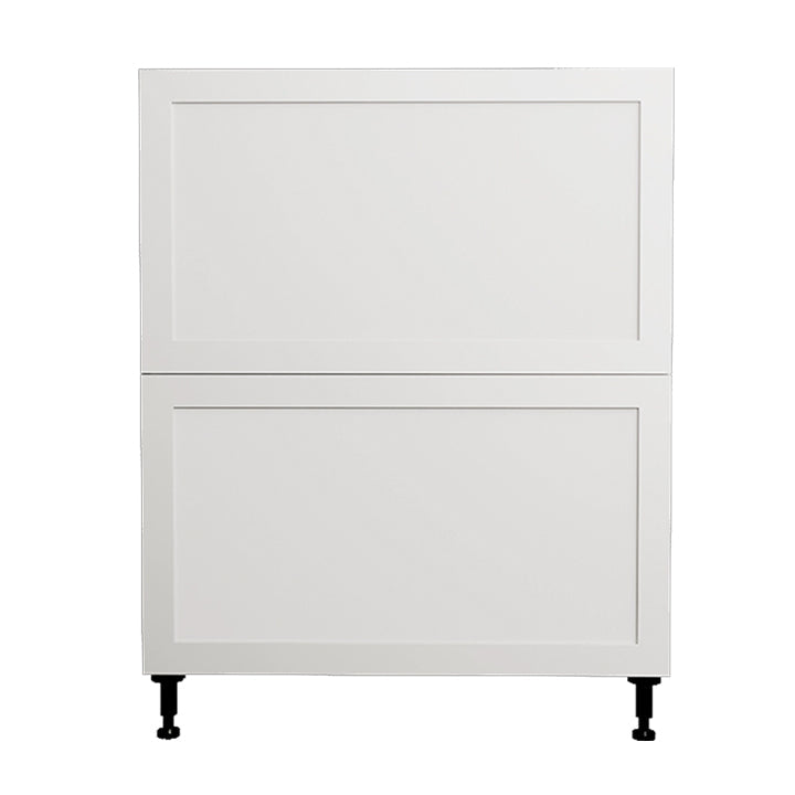 Armoire de cuisine blanche de style Shaker à 2 tiroirs, 30 po L x 34-3/4 po H x 24 po P