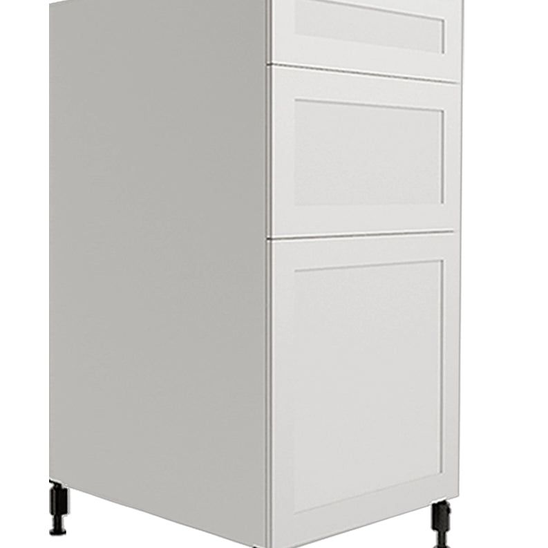 Armoire de cuisine de base blanche Shaker à 3 tiroirs 15 L x 34 3/4 H x 24 P po.