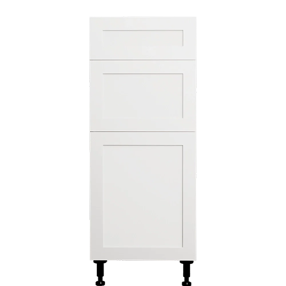 Armoire de cuisine de base blanche Shaker à 3 tiroirs 15 L x 34 3/4 H x 24 P po.