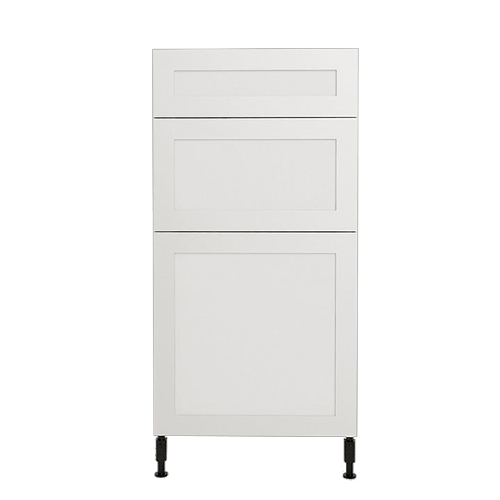 Armoire de cuisine blanche de style Shaker à 3 tiroirs, 18 po L x 34-3/4 po H x 24 po P