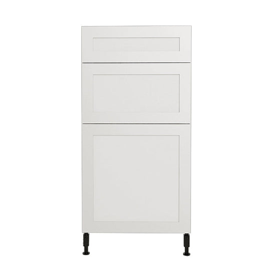 Armoire de cuisine blanche de style Shaker à 3 tiroirs, 18 po L x 34-3/4 po H x 24 po P