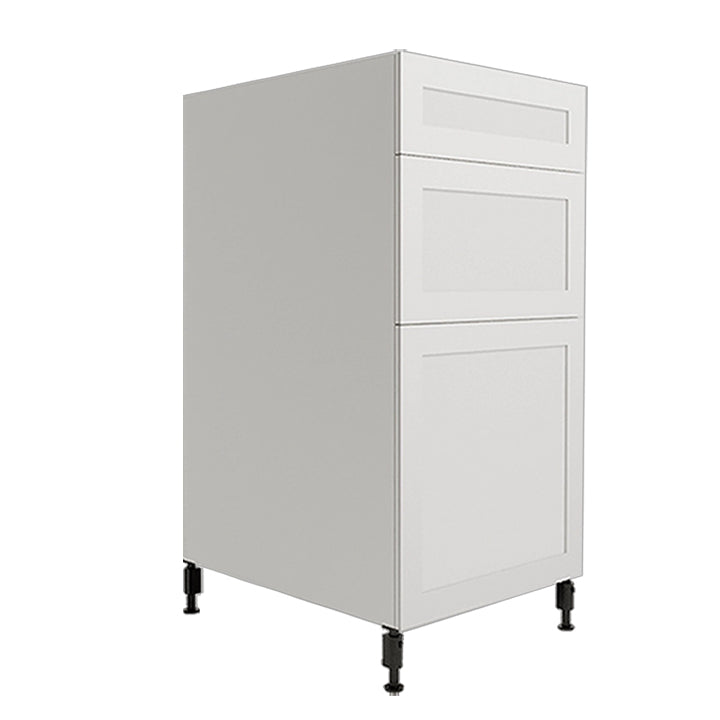 Armoire de cuisine blanche de style Shaker à 3 tiroirs, 18 po L x 34-3/4 po H x 24 po P