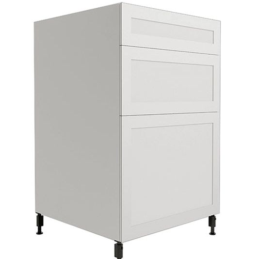 Armoire de cuisine blanche de style Shaker à 3 tiroirs, 24 po de longueur x 34-3/4 po de hauteur x 24 po de profondeur