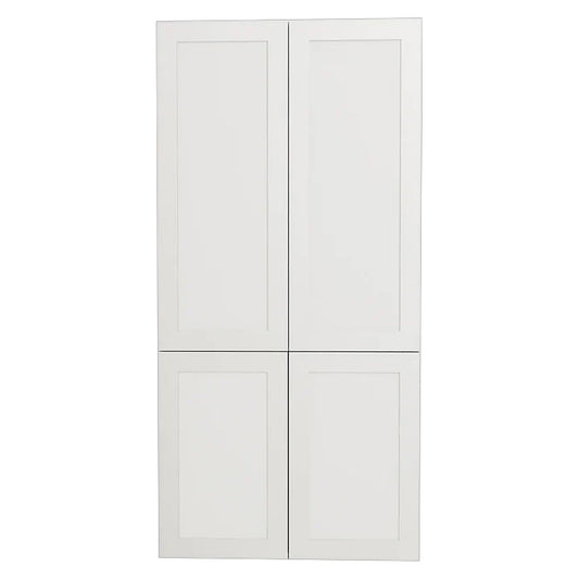 Armoire de cuisine blanche mate de style Shaker, garde-manger supérieur, unité à 2 portes, 24 L x 55 H x 24 po