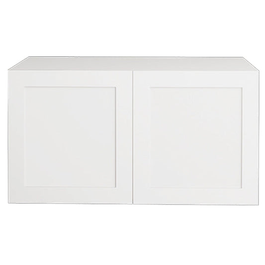 Shaker White Upper Refrigerator Kitchen Cabinet 2 Doors 28 L x 15 H x 12 1/2 P in