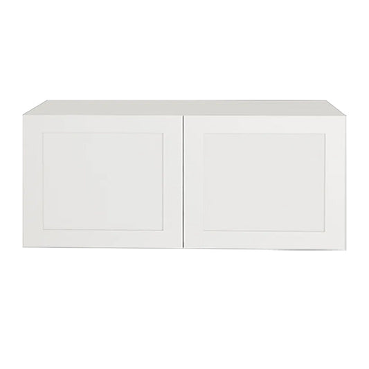 Shaker White Upper Refrigerator Kitchen Cabinet 2 Doors 30 L x 14 H x 12 1/2 in