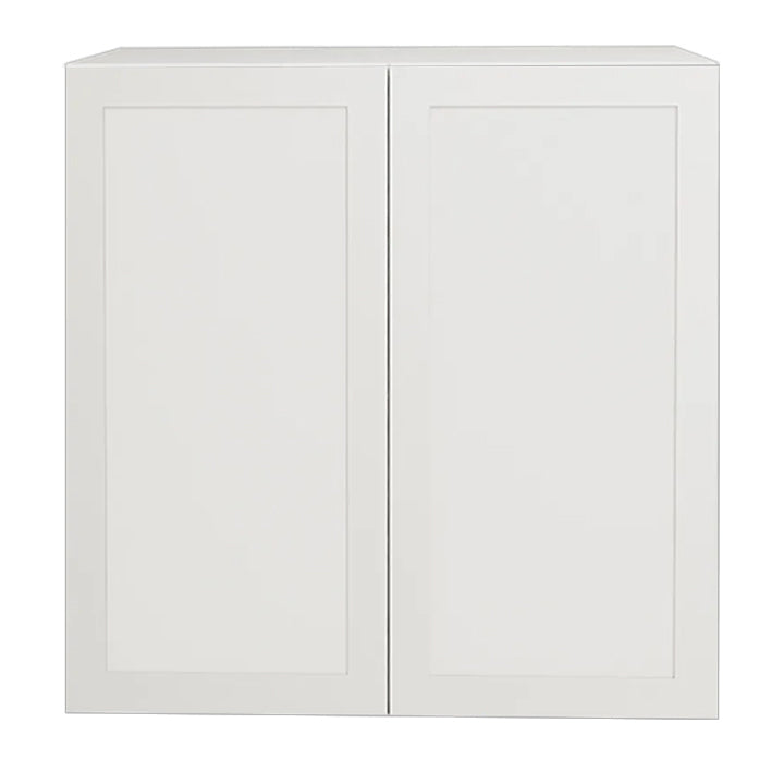 Shaker Matte White Kitchen Cabinet Upper 2 Doors Unit 30 L x 36 H x 12.5 P in