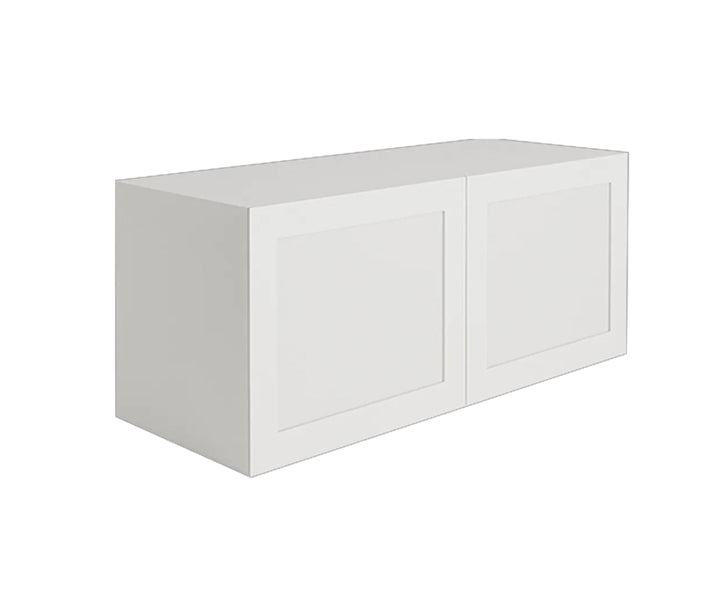 Armoire de cuisine supérieure blanche mate de style Shaker, réfrigérateur à 2 portes, unité 30 L x 20 H x 12 1/2 po