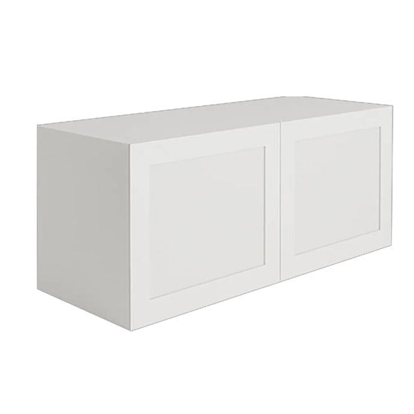 Armoire de cuisine supérieure avec réfrigérateur blanc Shaker 2 portes 30 L x 14 H x 12 1/2 po