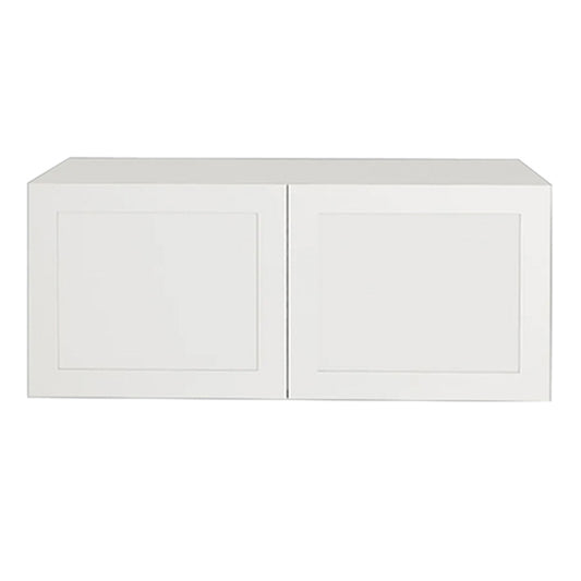 Armoire de cuisine supérieure blanche mate de style Shaker, réfrigérateur à 2 portes, unité 36 L x 20 H x 12 1/2 po