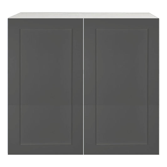 Shaker Matte Grey Kitchen Cabinet Upper 2 Doors Unit 36 L x 36 H x 12.5 P in