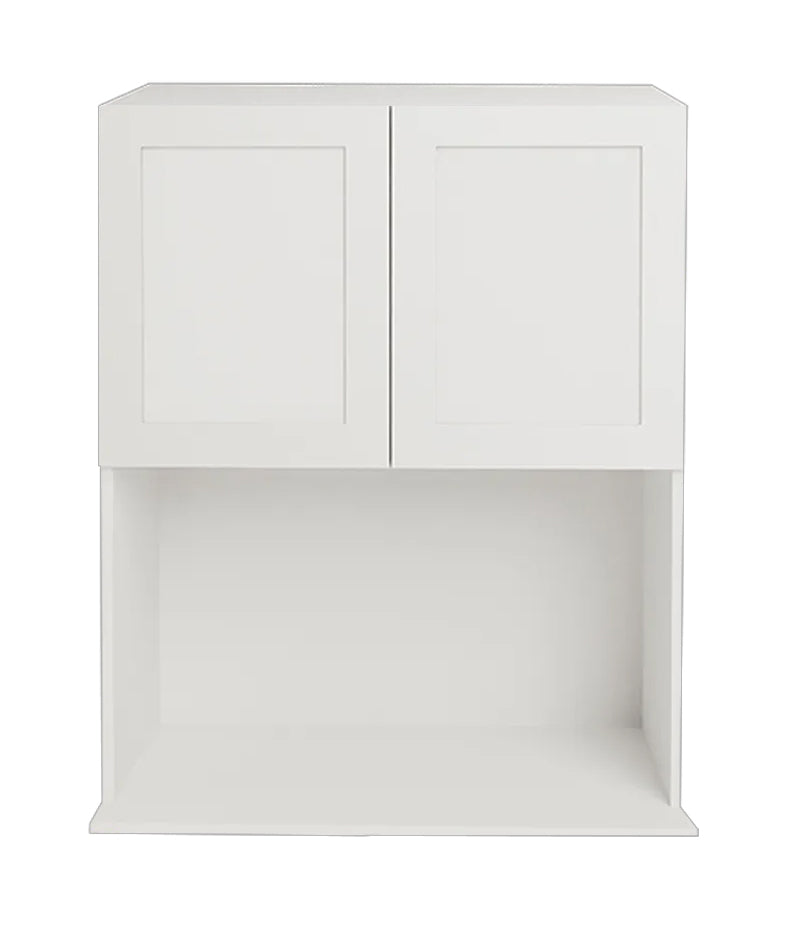 Meuble de cuisine supérieur à micro-ondes blanc mat de style Shaker 24 L x 36 H x 15 5/8 po