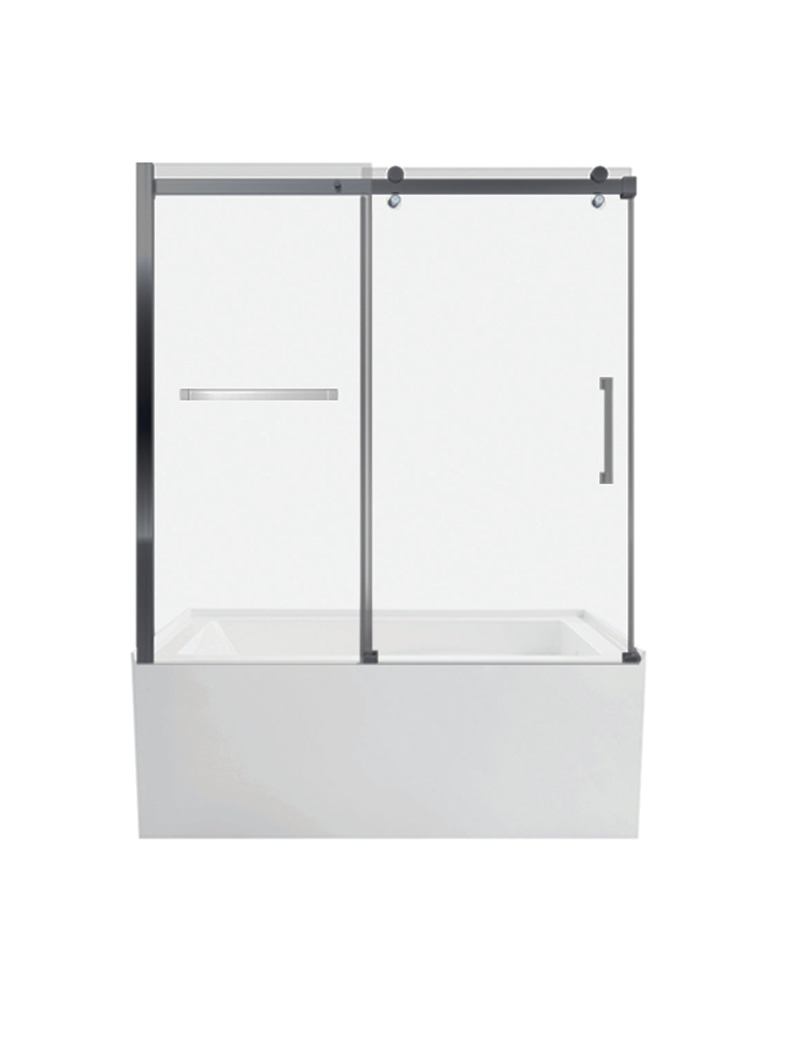 Bathtub Sliding Door W60 x H55 in. Flat Tube