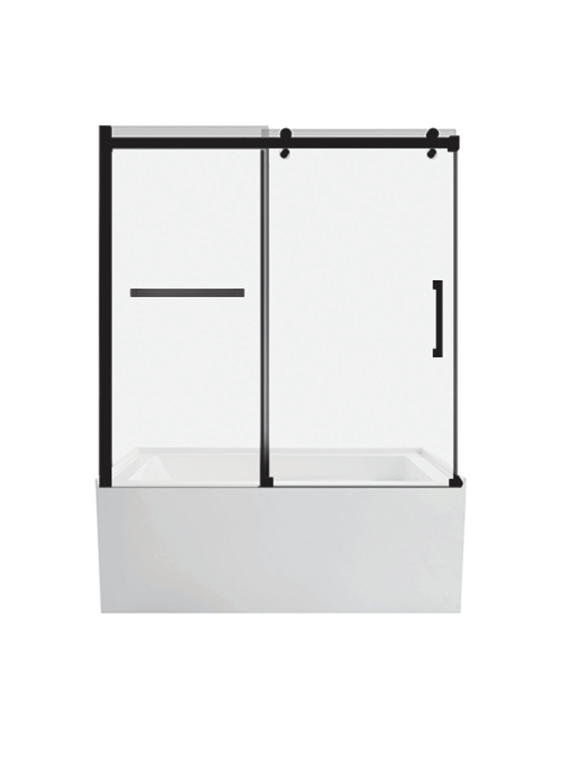 Bathtub Sliding Door W60 x H55 in. Flat Tube