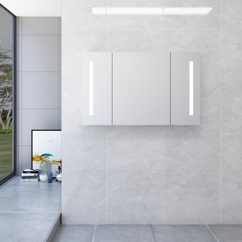 LED Mirror 3 Doors Medicine Cabinet 42x30x5.9 in