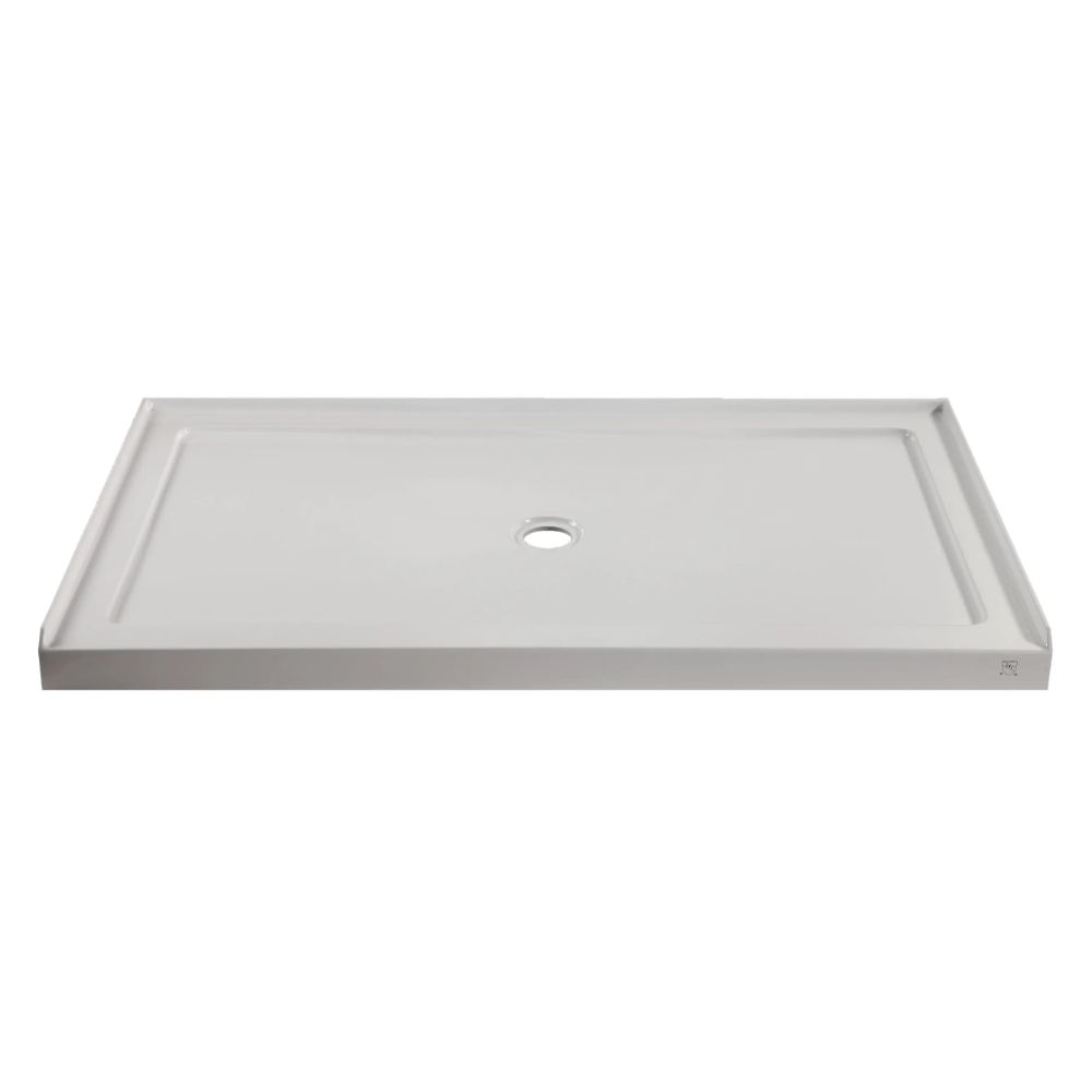 Base de douche rectangulaire avec drain central 60 x 32 x 4 po