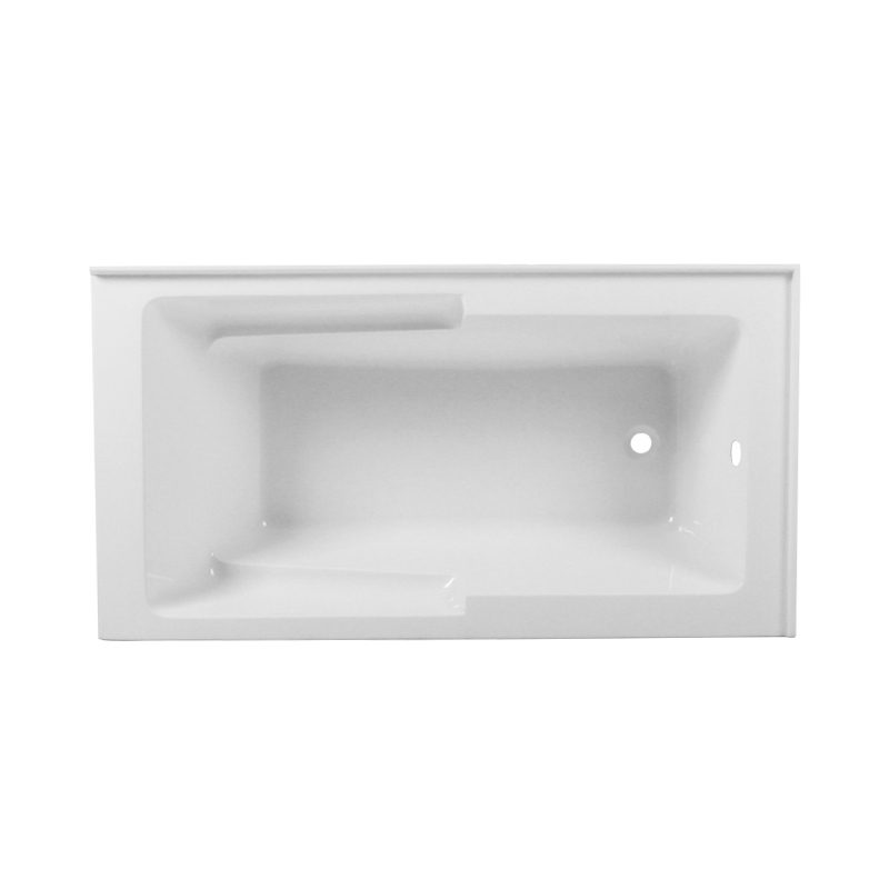 Baignoire d'angle avec drain à gauche Dimensions : 60 × 32 × 22 po 2 parois