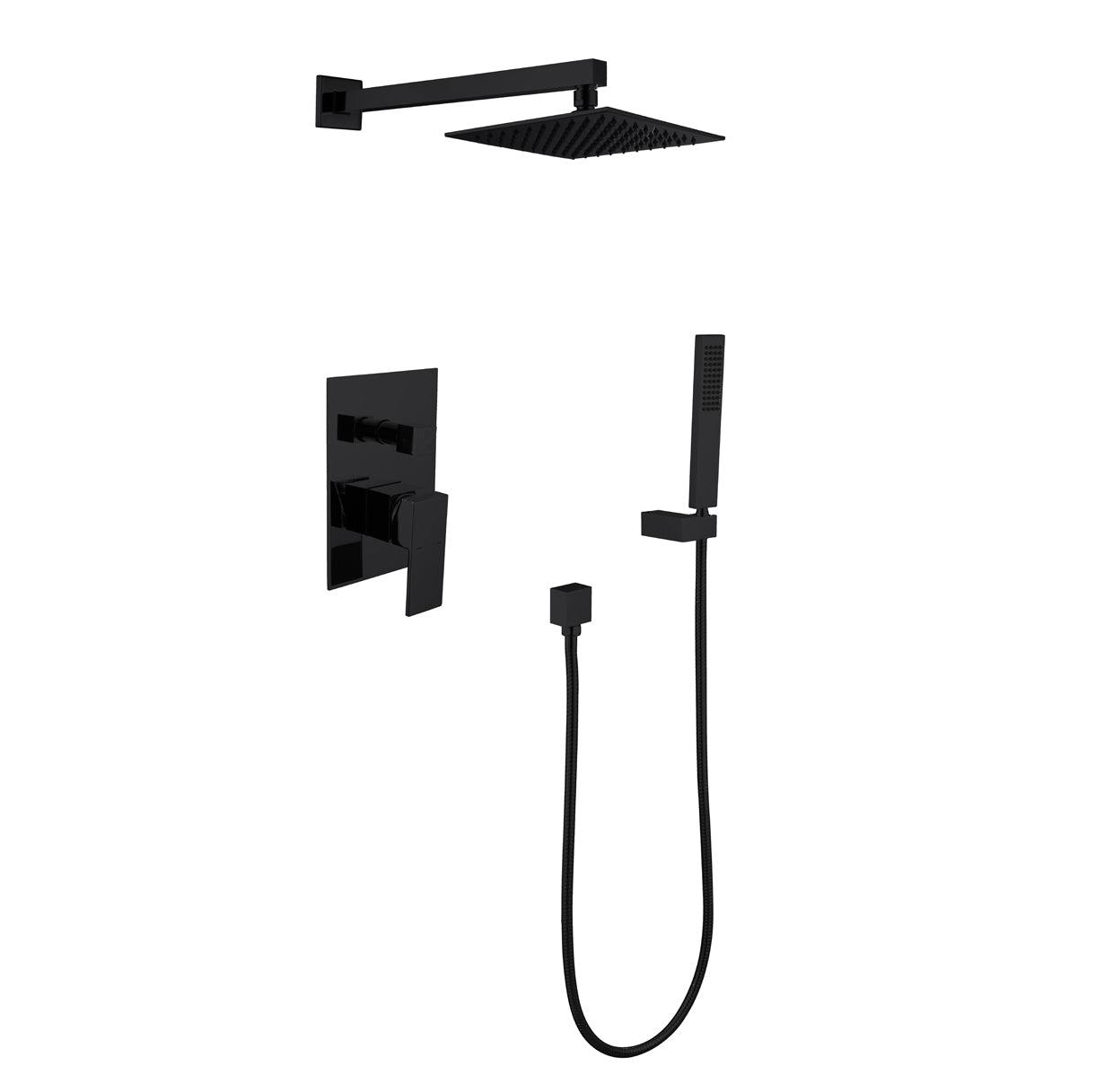 Single Handle Faucet Showerhead with Hand Shower Matte Blac