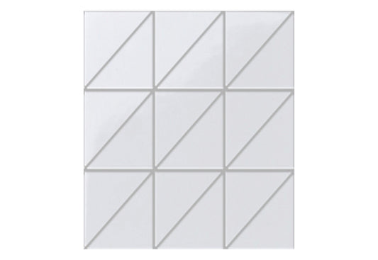 Porcelain Triangle/Squares White Glossy 278x278mm