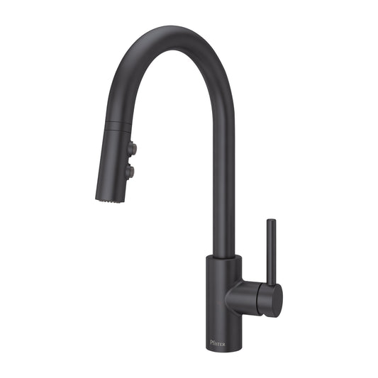 1-Handle Pull-Down Kitchen Faucet, 3 function pull-down sprayer