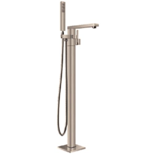 Freestanding Bathub Faucet & Handheld Shower Brushed Nickel