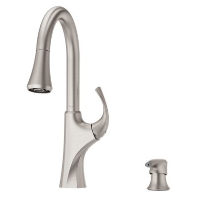 1-Handle Pull-Down Kitchen Faucet With Soap Dispenser