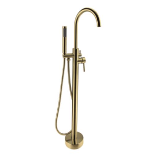 Freestanding Bathub Faucet & Handheld Shower Gold